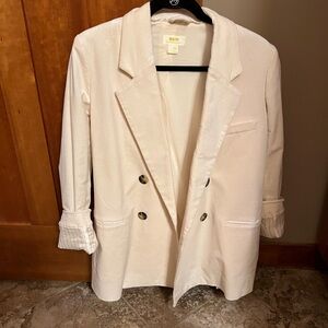 Anthropologie cream colored corduroy blazer